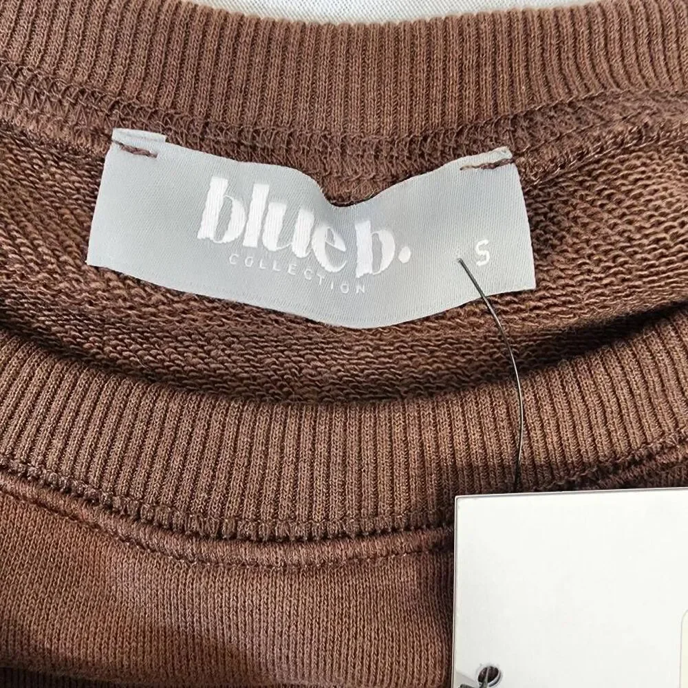 Blue B Boot Stitch Sweatshirt Brown Western Crewneck Size Small NWT